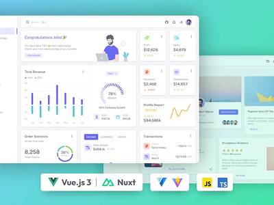 Sneat NuxtJS 3 Admin - Free