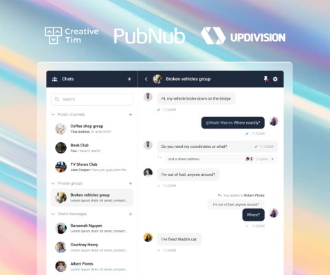 We’ve partnered up with PubNub and Creative Tim to build complex real-time software