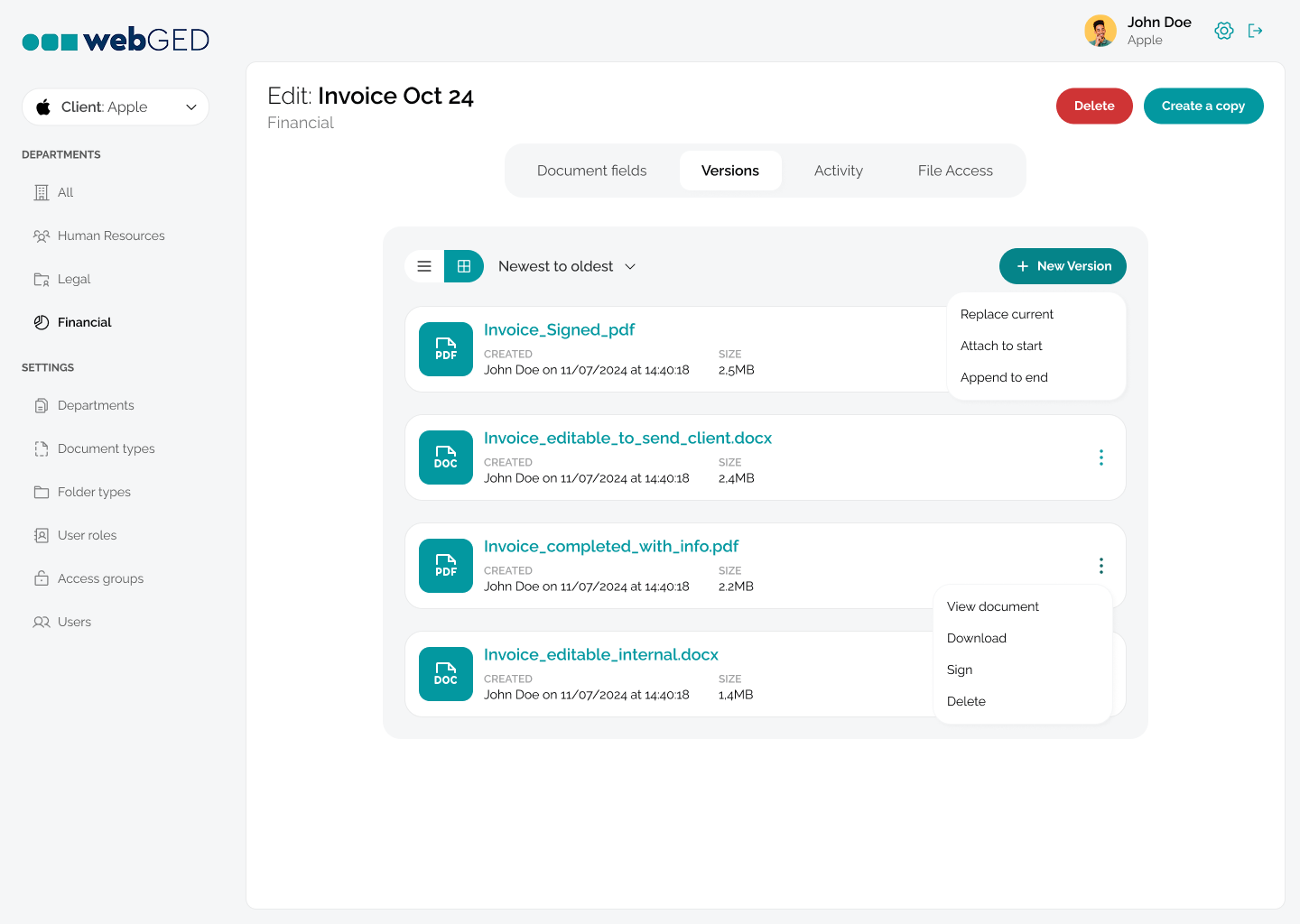 WebGed Document Manager