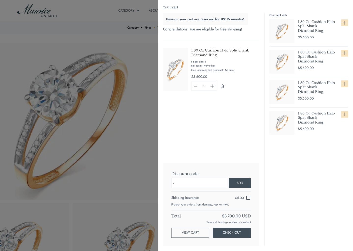 Maurice Jewelry Custom Shopify