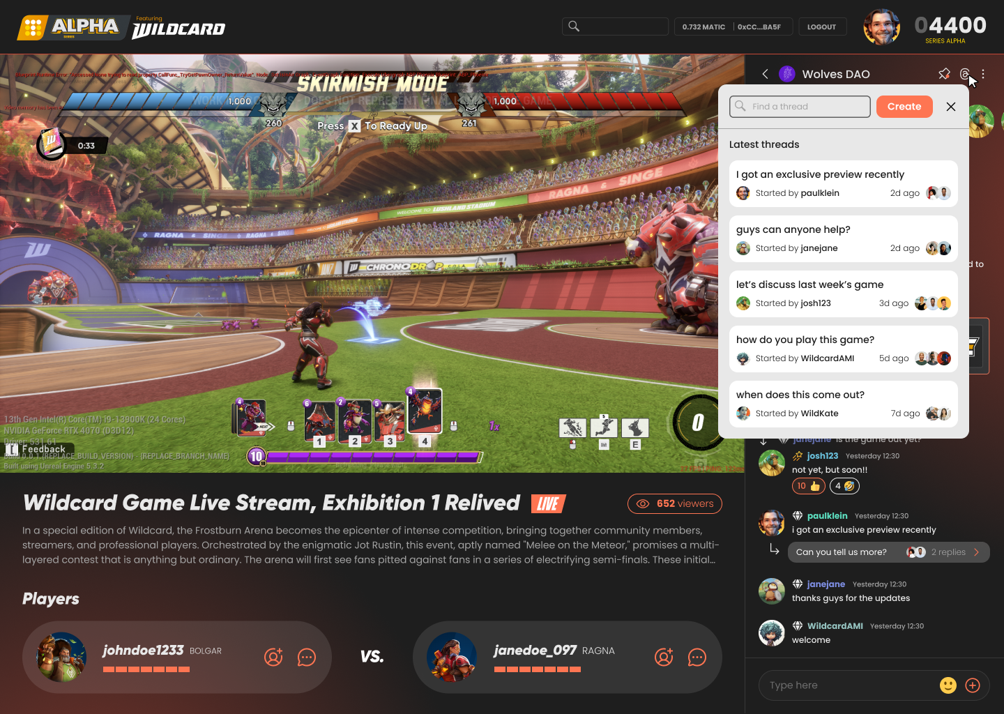 WildCard Game Livestreaming