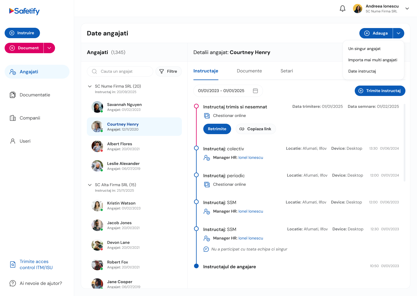 Safetify HR and Security Documentation Manager