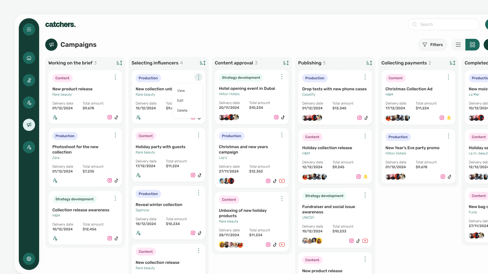 Catchers Influencer Platform