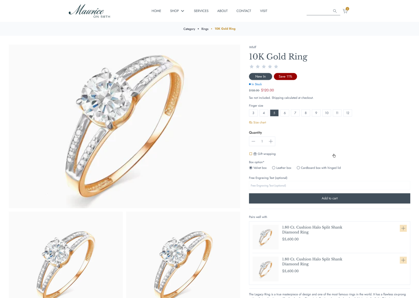 Maurice Jewelry Custom Shopify